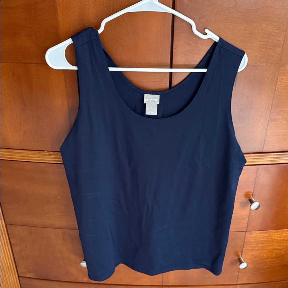 EUC Chico's Deep Blue Tank Top size 3